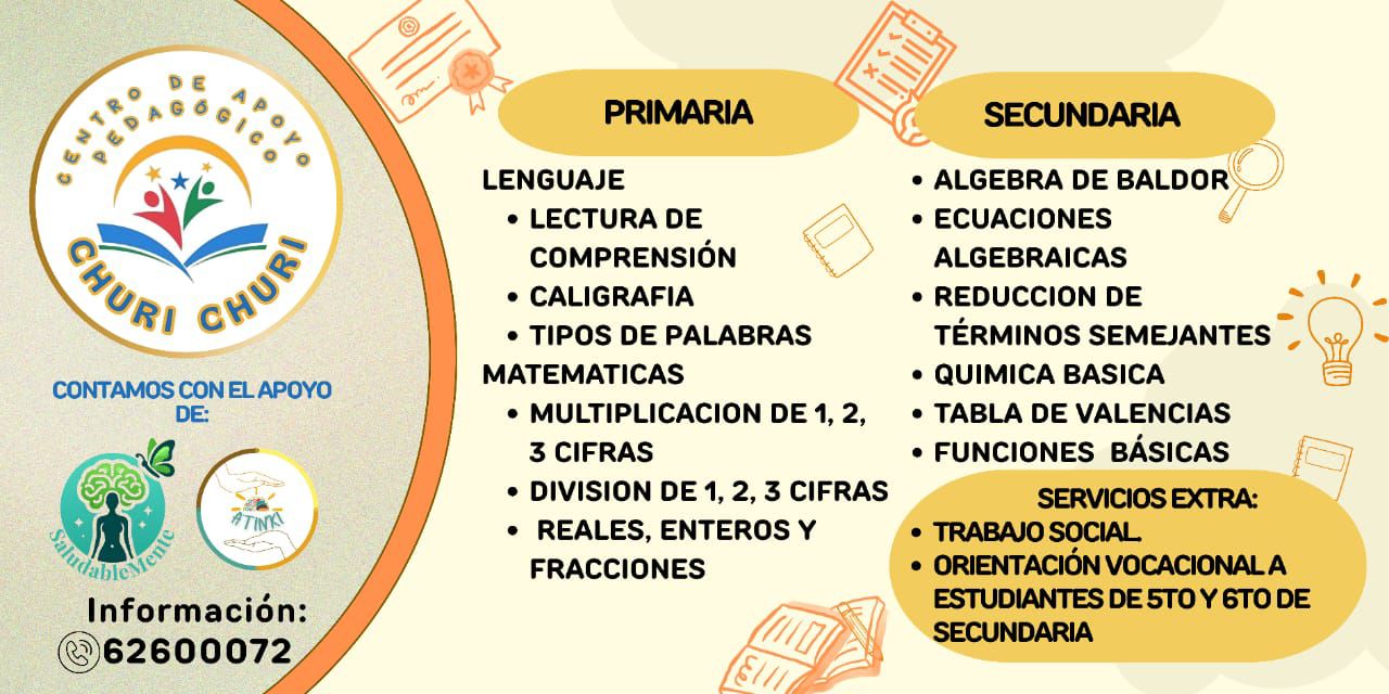 MATERIAL EDUCATIVO CENTRO DE APOYO PEDAGOGICO CHURI CHURI