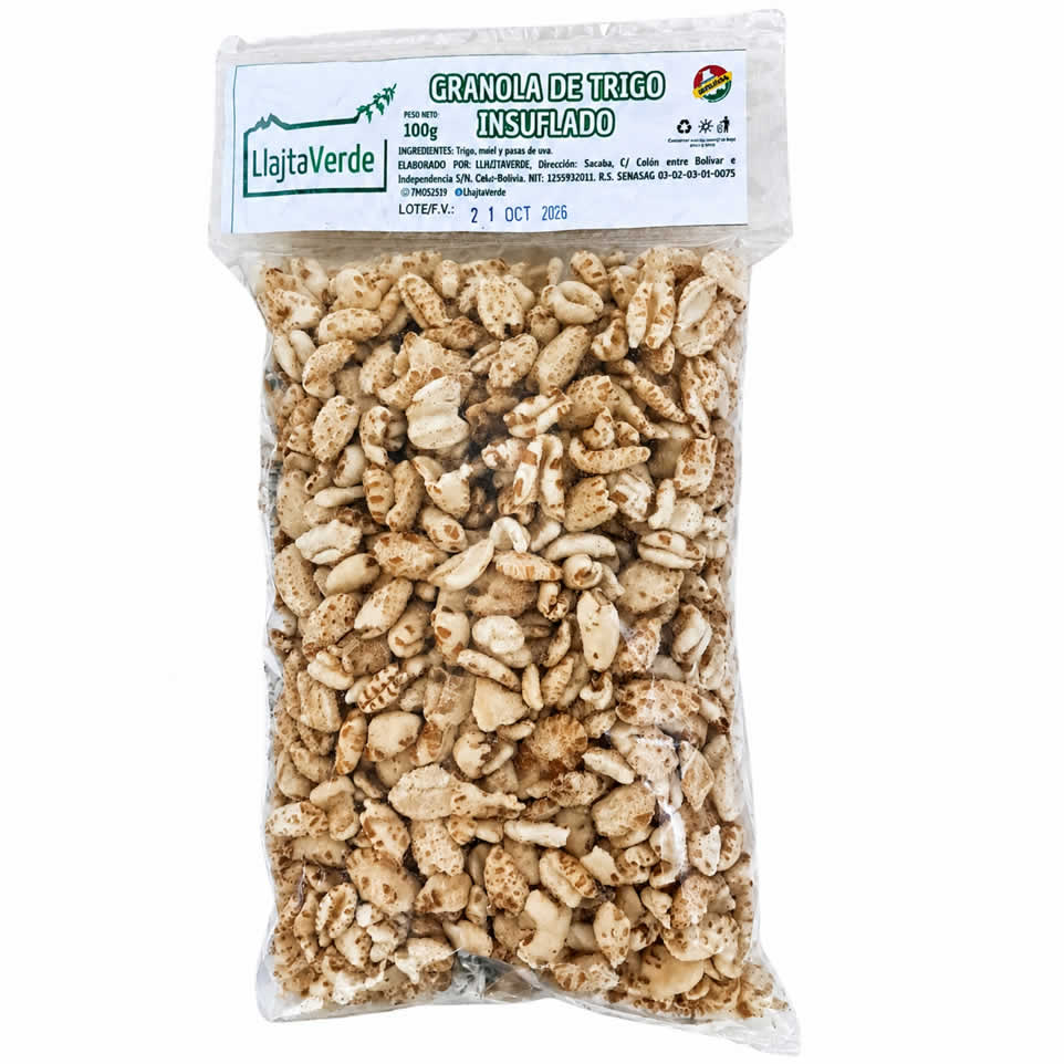 🌿 GRANOLA DE TRIGO INSUFLADO – LlajtaVerde